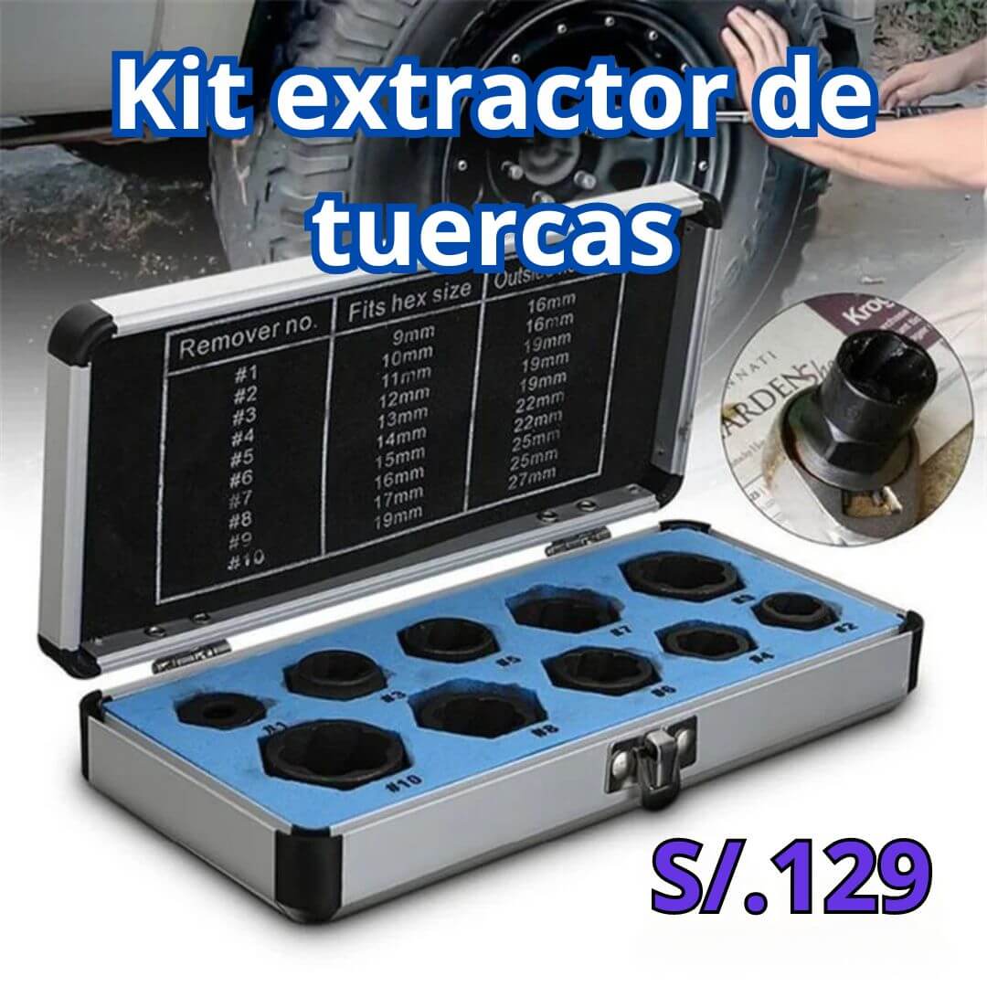 Kit Extractor de Tuercas Robadas