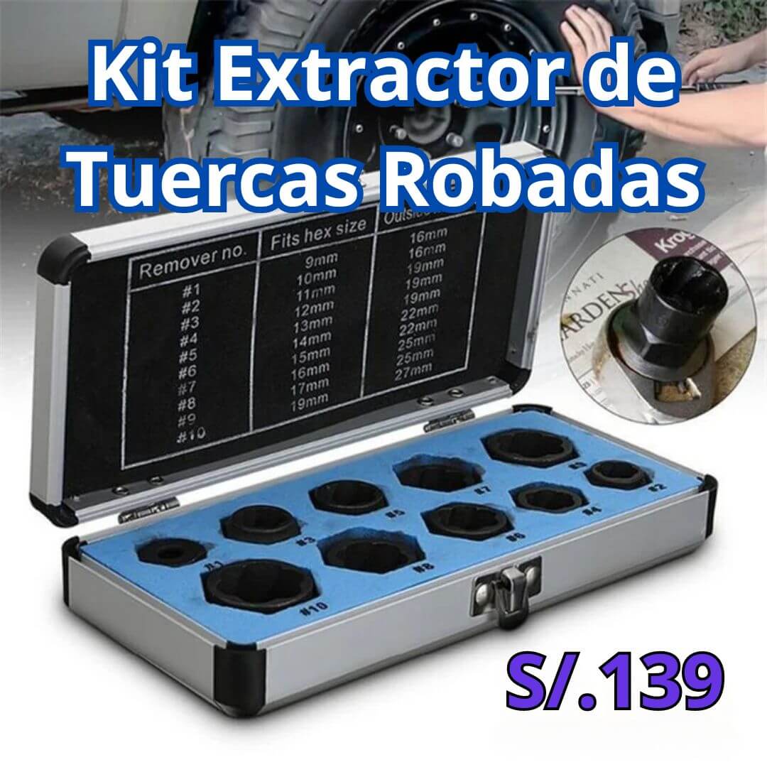 Kit Extractor de Tuercas Robadas